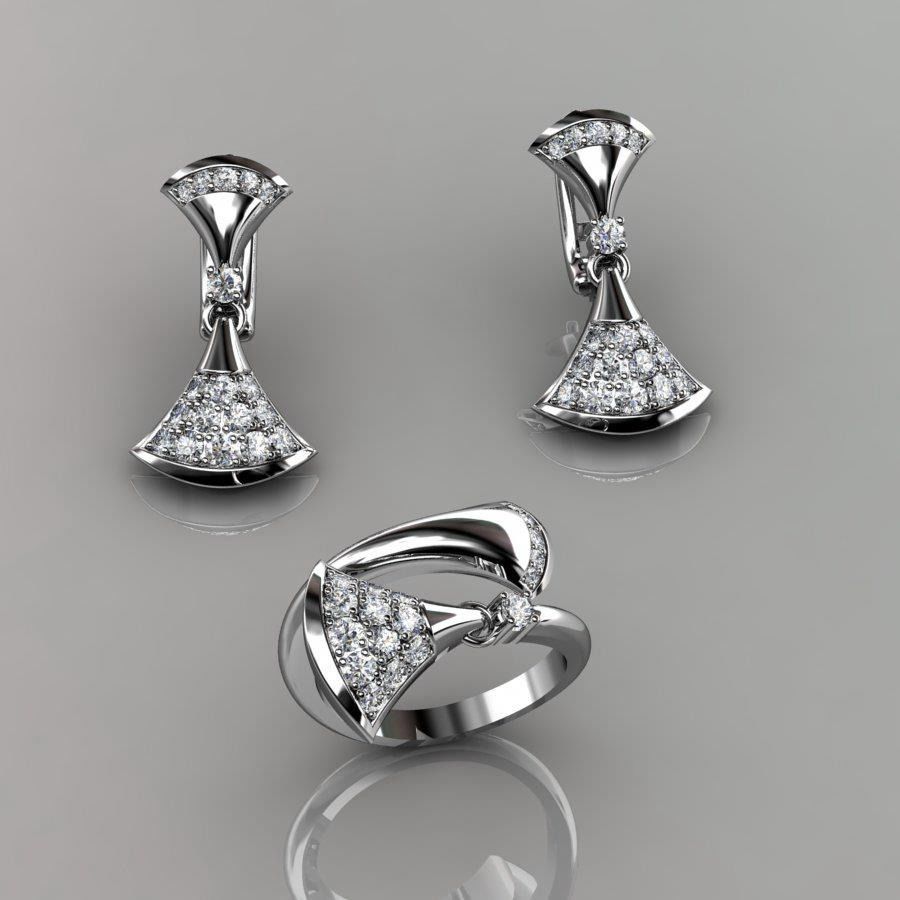 Ring and Earrings 53 3D print model_2