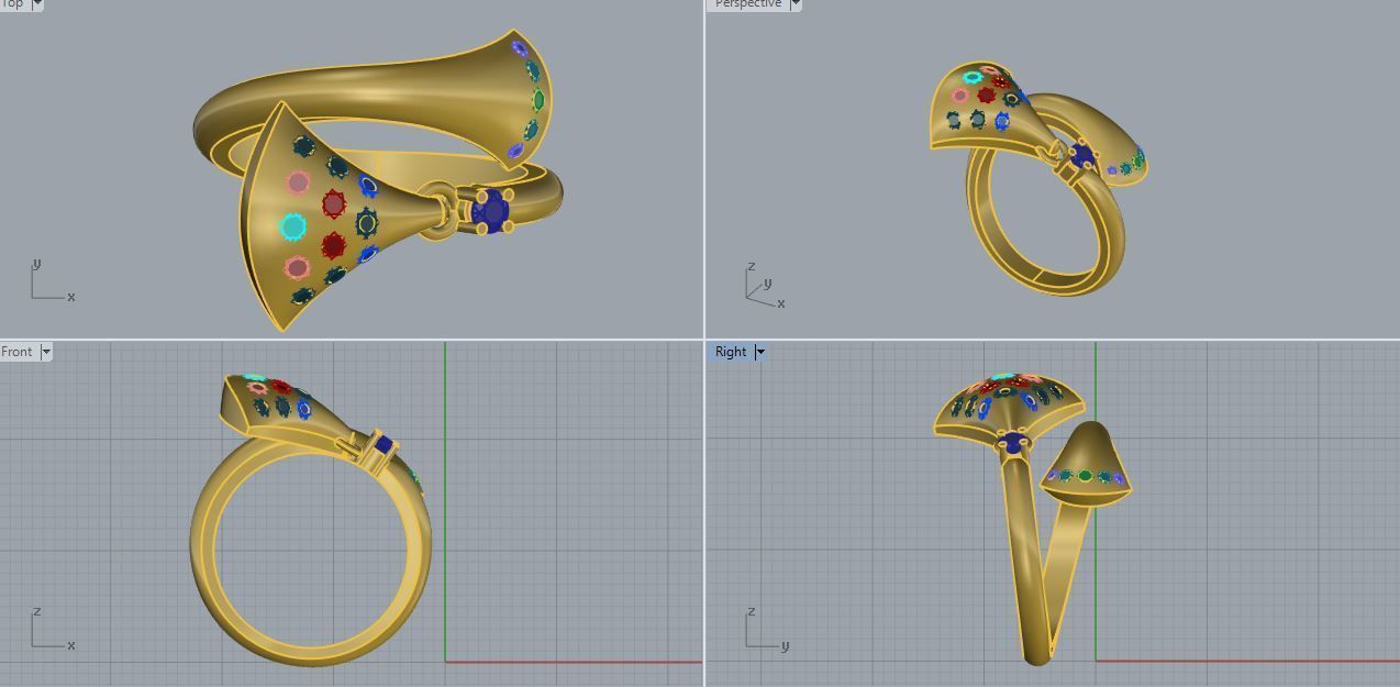 Ring and Earrings 53 3D print model_4