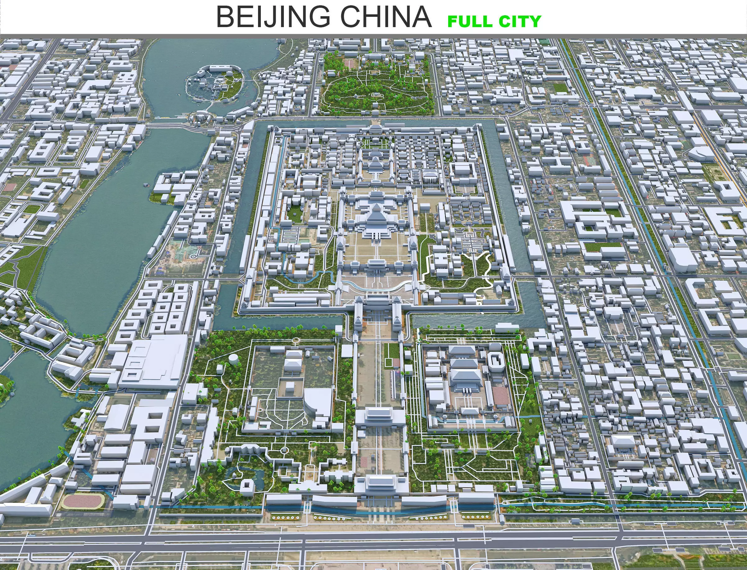 Beijing City China Low-poly 3D model