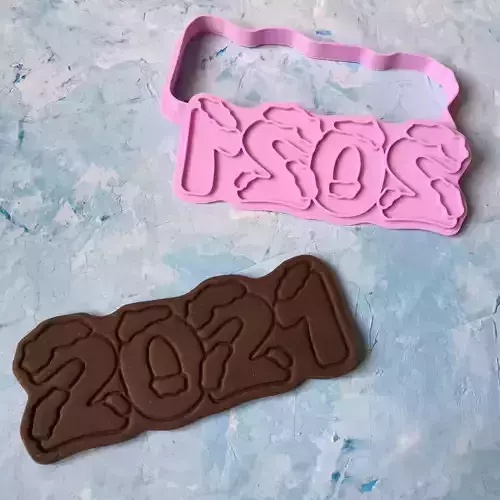 Cookie Cutter New Year 2021 3D print model 
