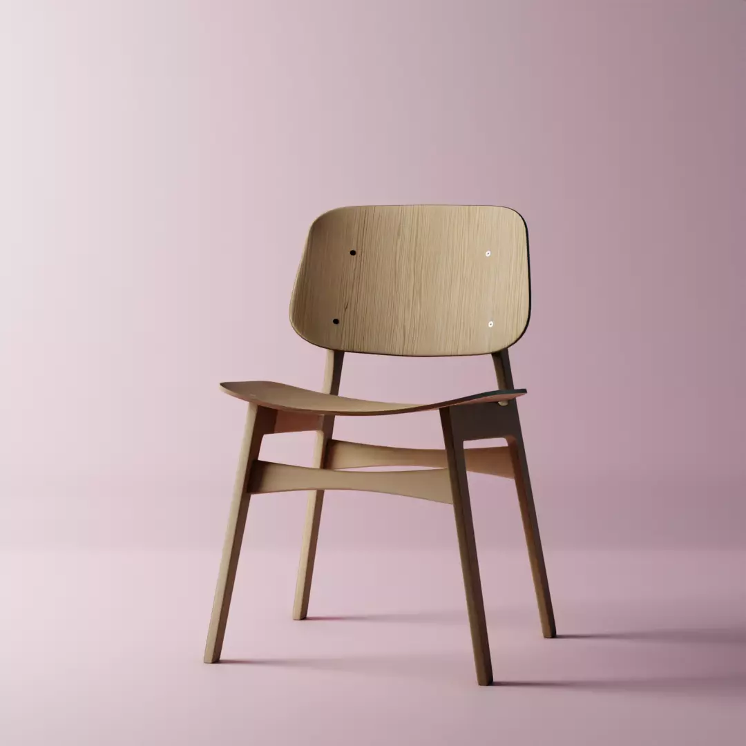 Chair wooden 3D model_0
