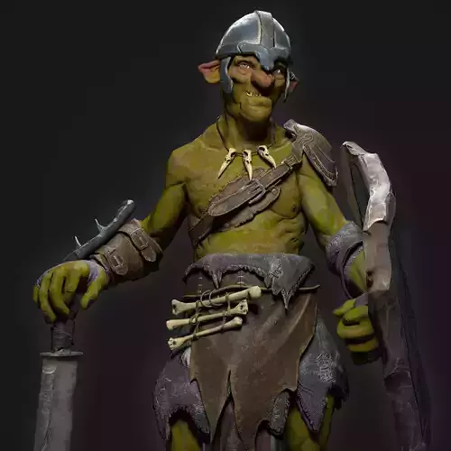 Goblin Fighter Free low-poly 3D model