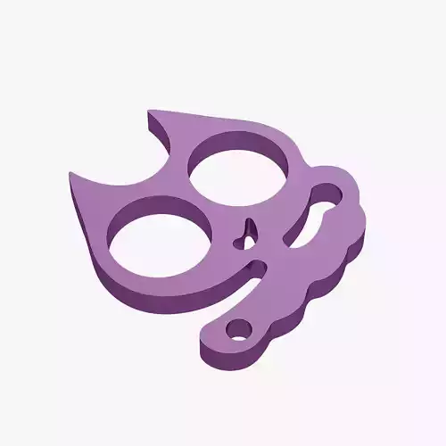 Brass knuckles little kitty 3D print model