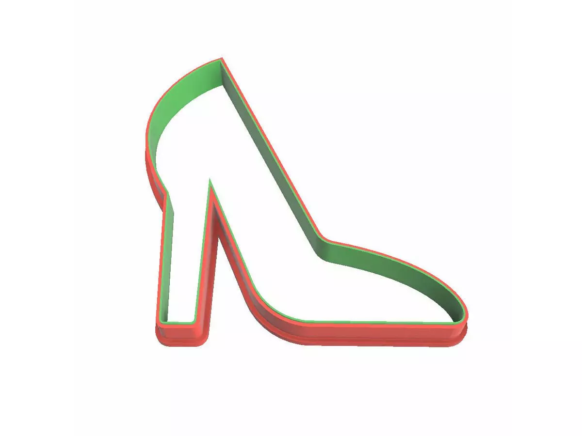 0140 Stiletto shoes cookie cutter 3D print model_0