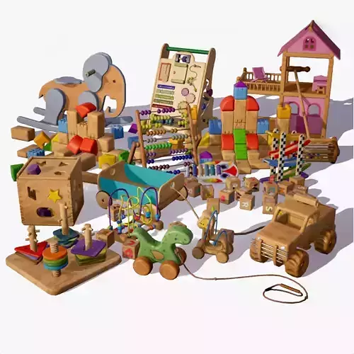 Kids Toys Pack Low-poly 3D model