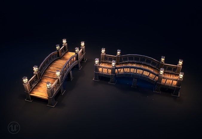 Low - poly Bridge Free low-poly 3D model