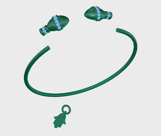 Tazzarine Diamond Bracelet Model 1 3D print model_9