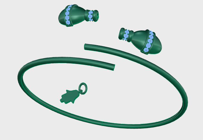 Tazzarine Diamond Bracelet Model 2 3D print model_9