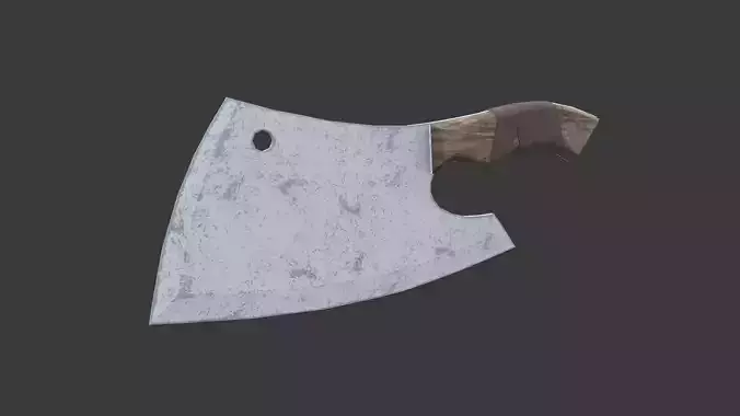 Cleaver knife with wooden handle