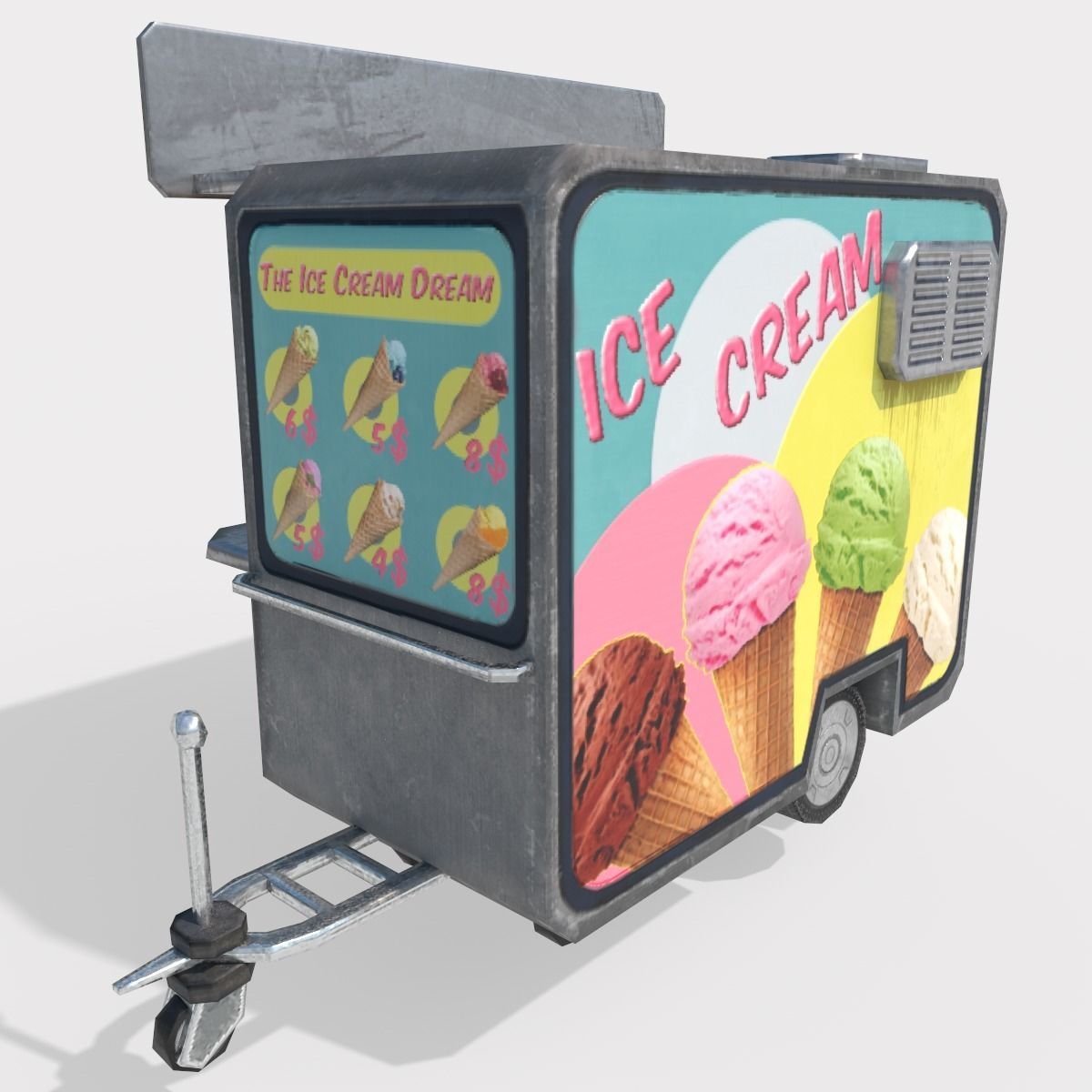 Ice Cream Truck Low-poly 3D model_2