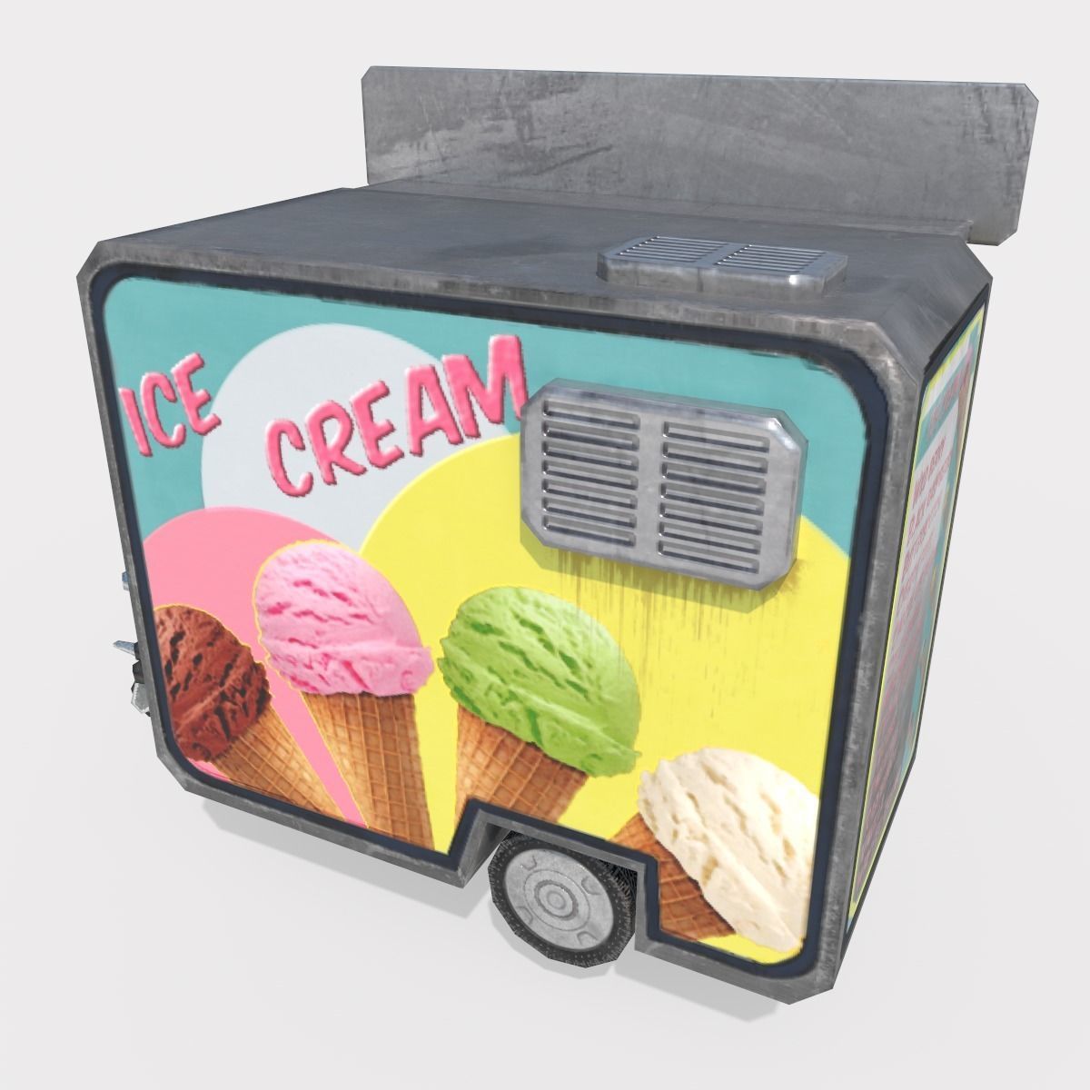 Ice Cream Truck Low-poly 3D model_3