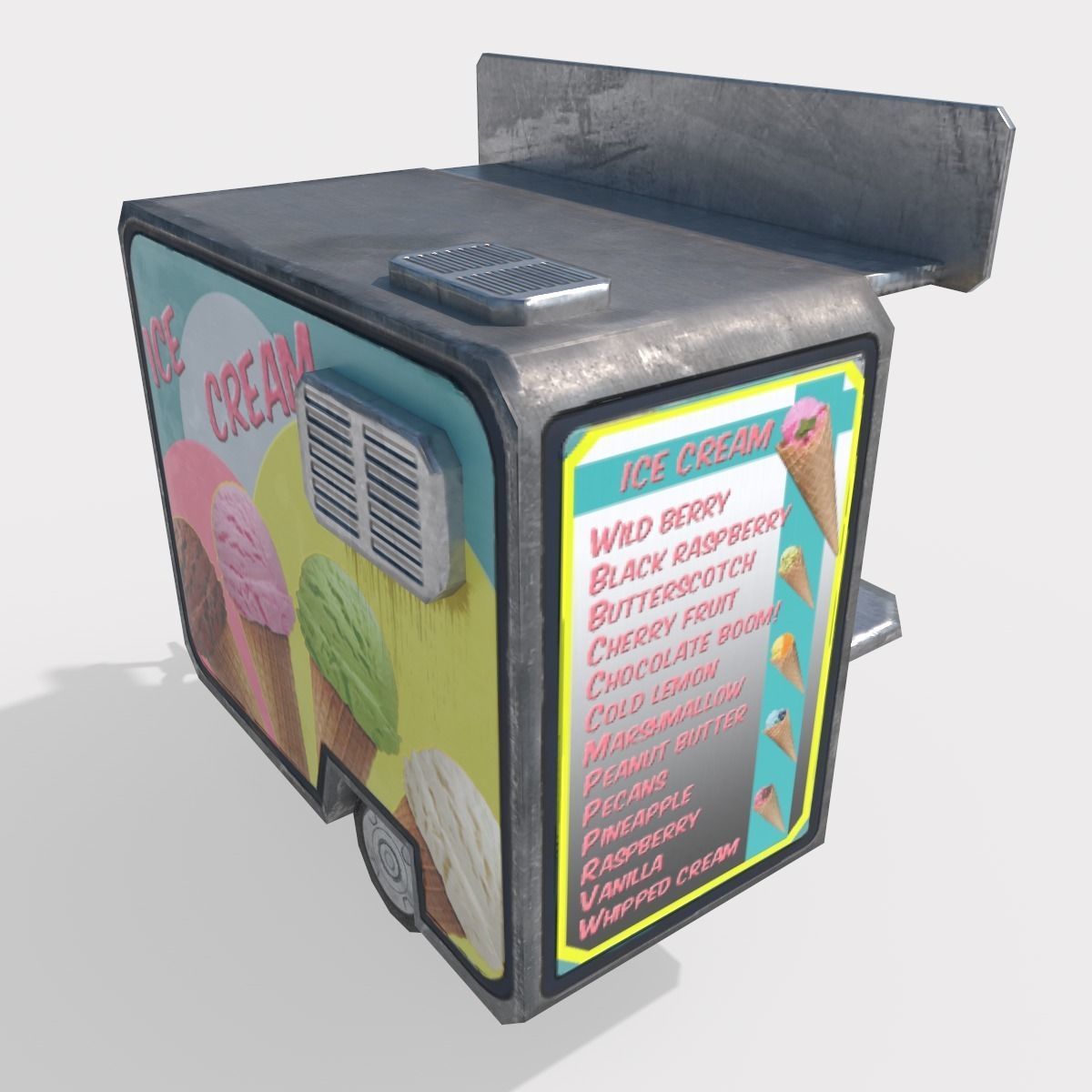 Ice Cream Truck Low-poly 3D model_4