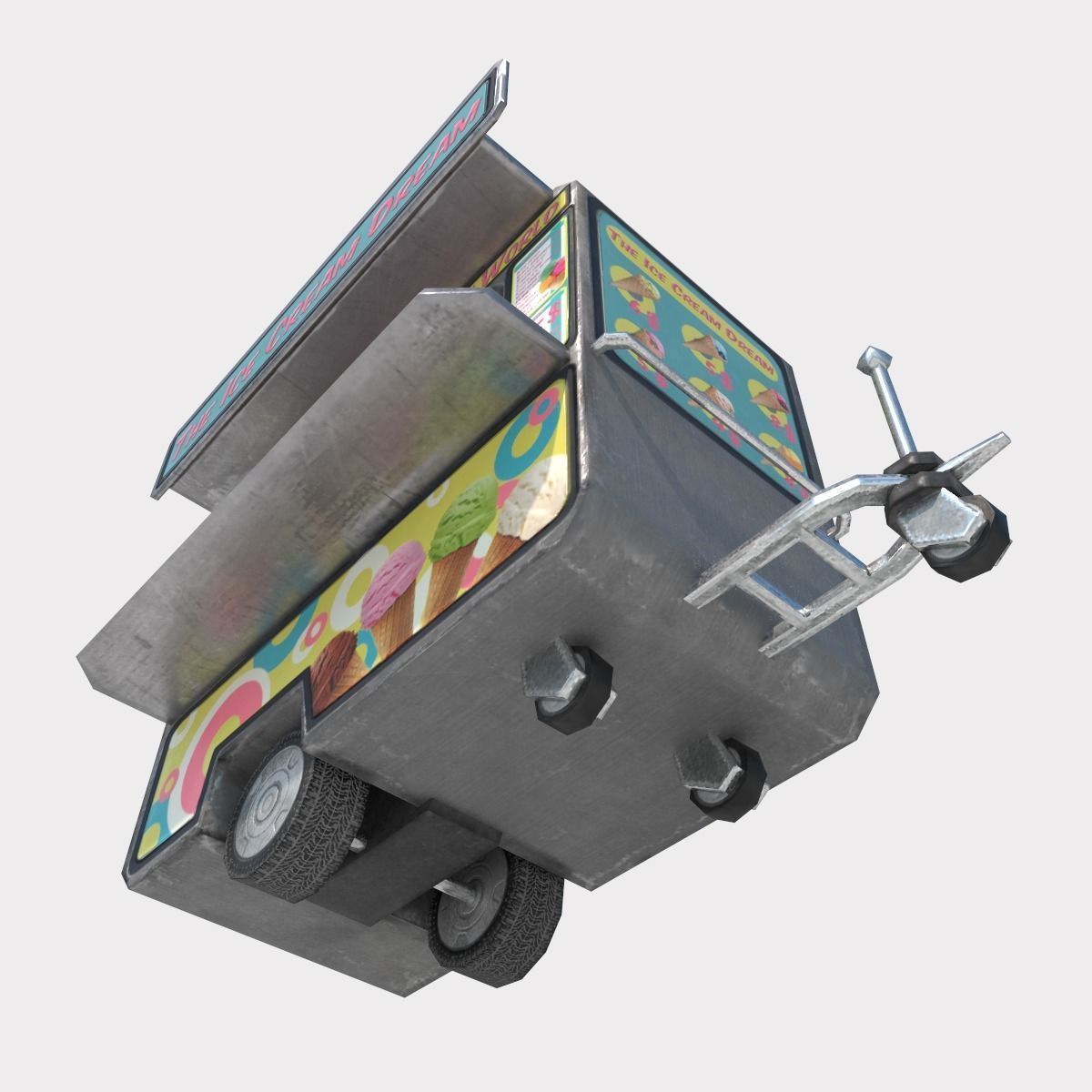 Ice Cream Truck Low-poly 3D model_6