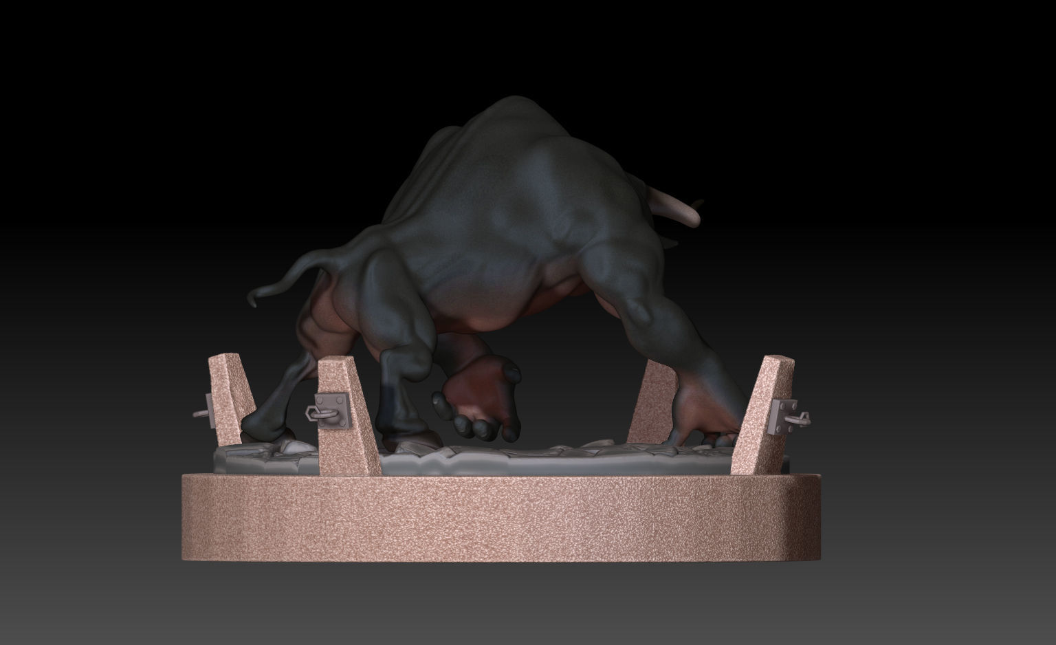 Minotaur statue of bull Free 3D model_7
