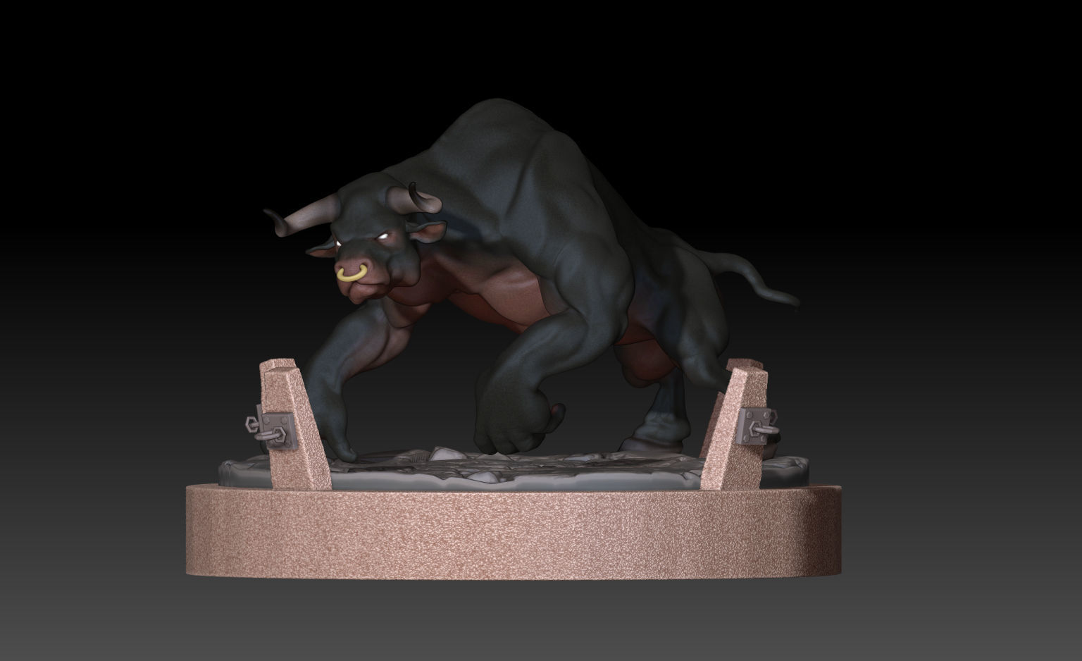 Minotaur statue of bull Free 3D model_1