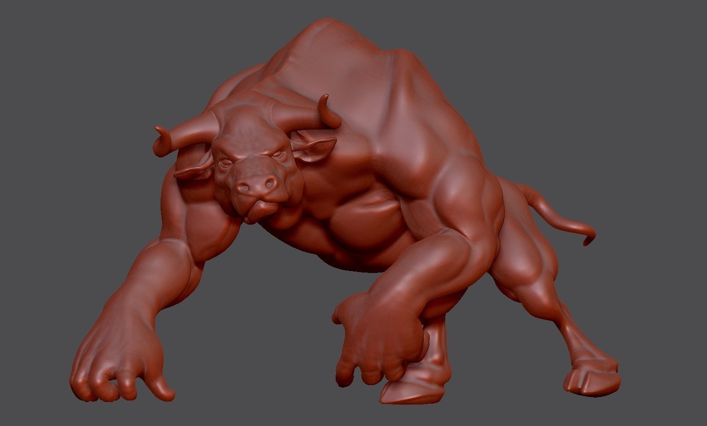 Minotaur statue of bull Free 3D model_13