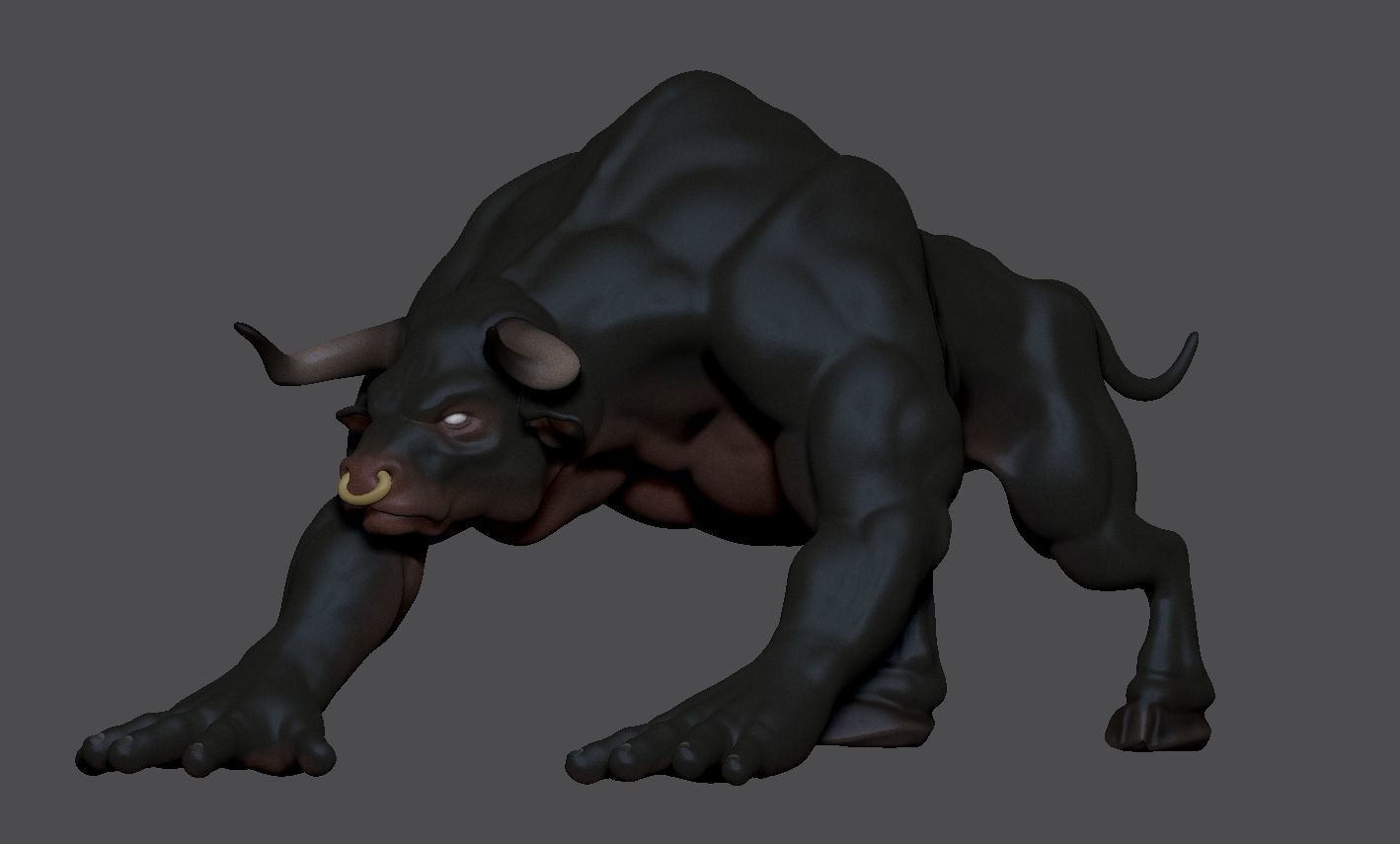 Minotaur statue of bull Free 3D model_12