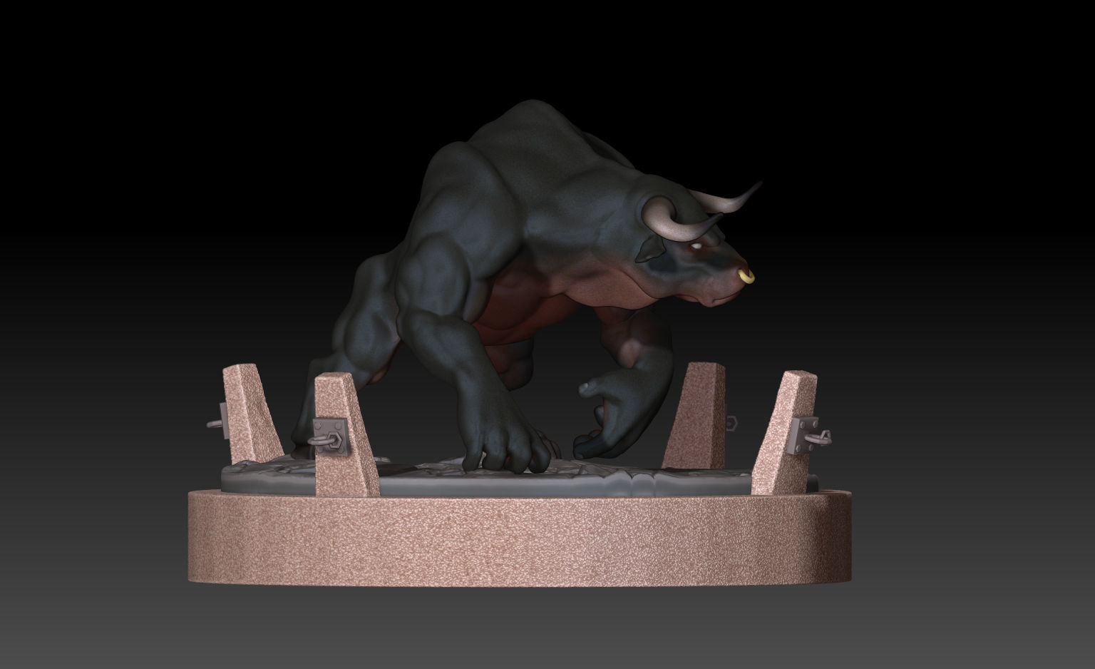 Minotaur statue of bull Free 3D model_6