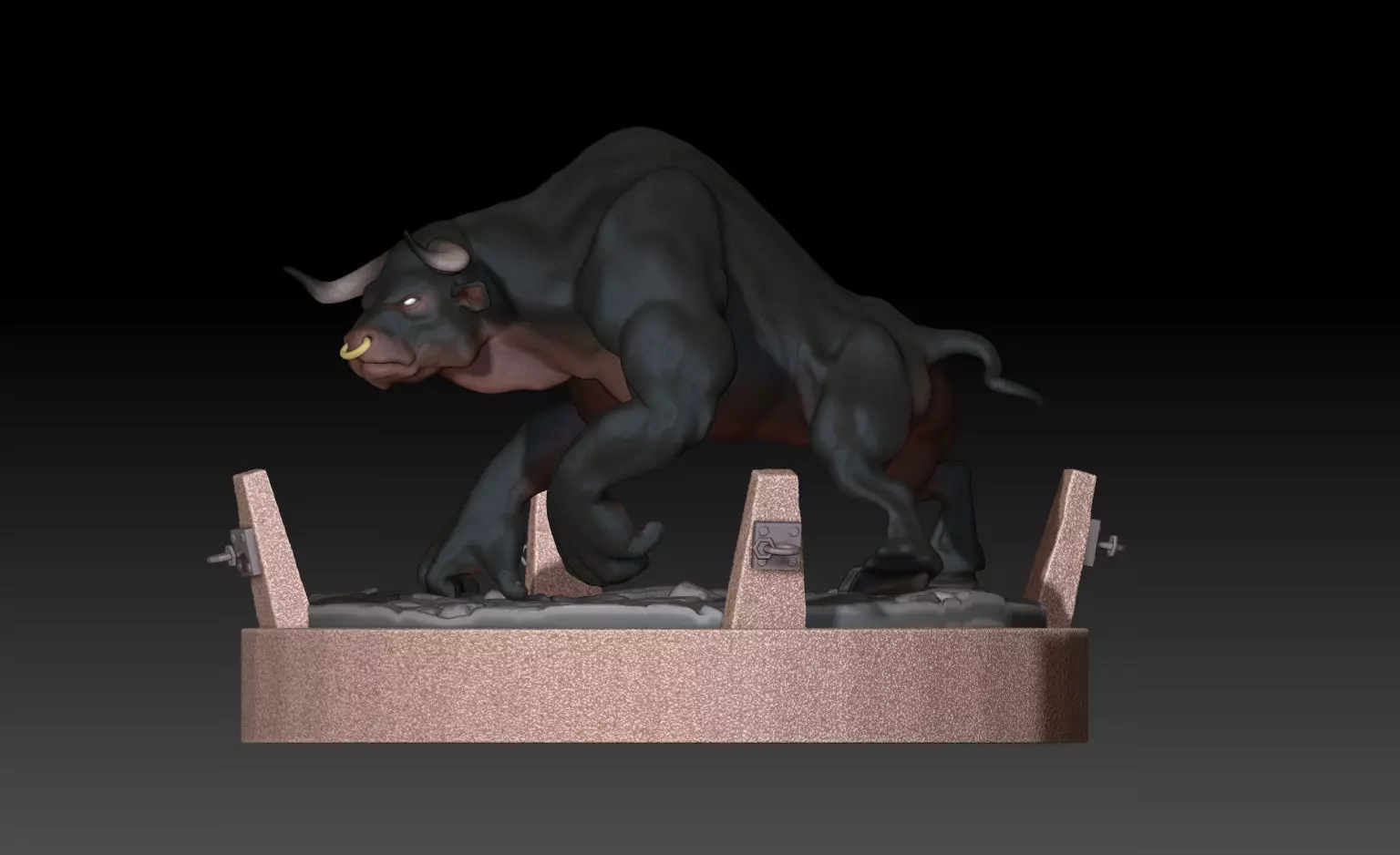 Minotaur statue of bull Free 3D model_0