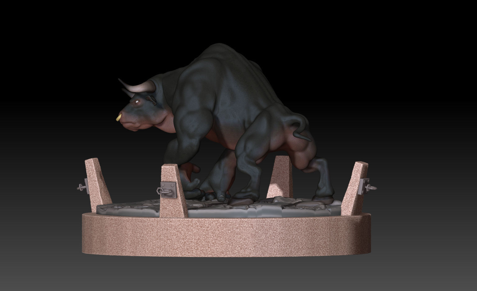 Minotaur statue of bull Free 3D model_8