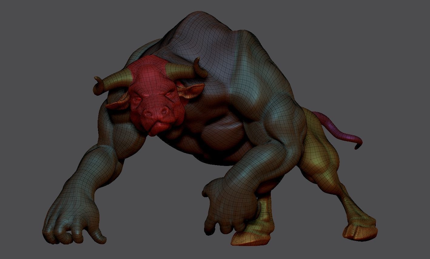 Minotaur statue of bull Free 3D model_10