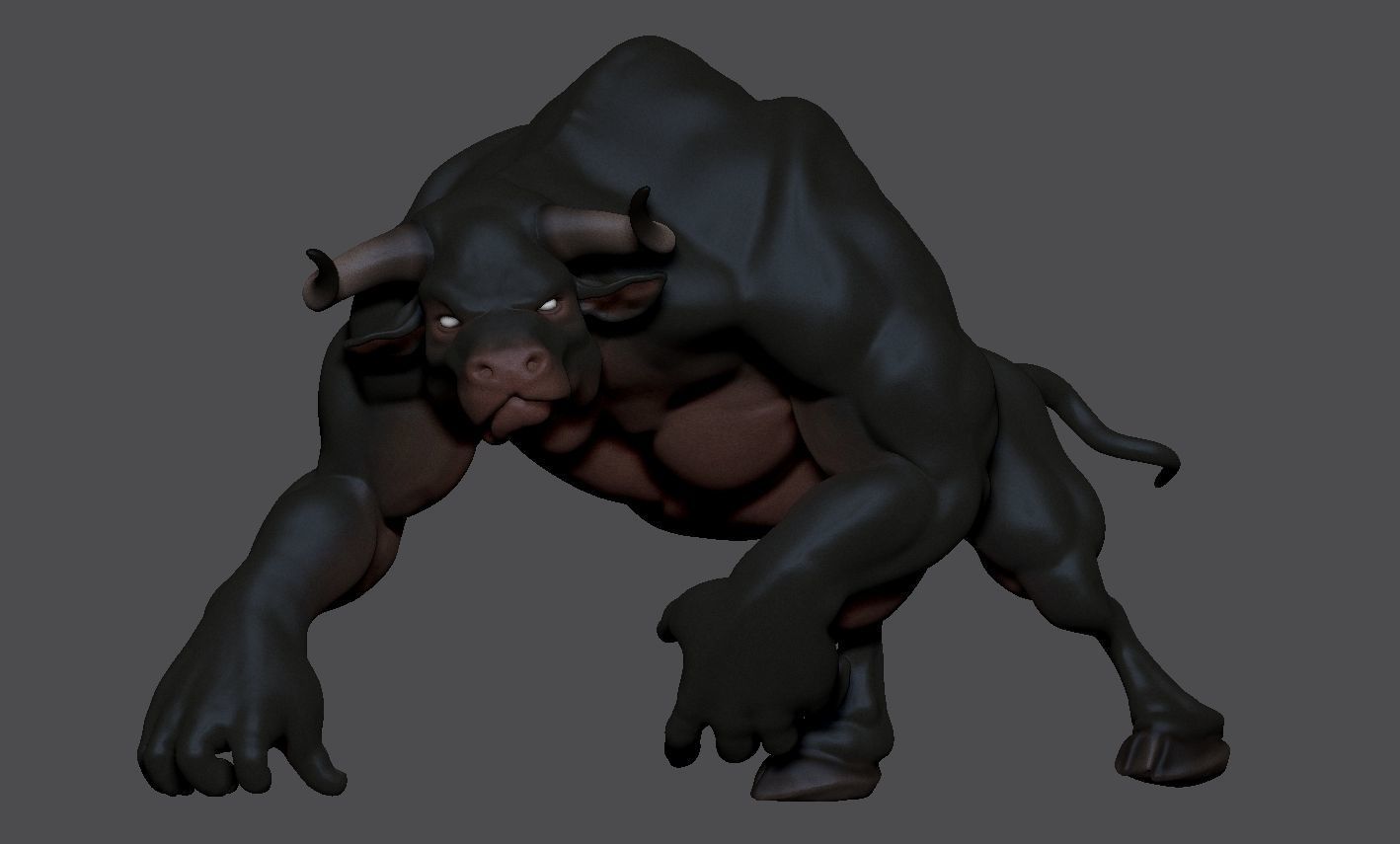 Minotaur statue of bull Free 3D model_9