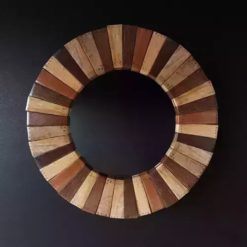 Round Wooden Mirror