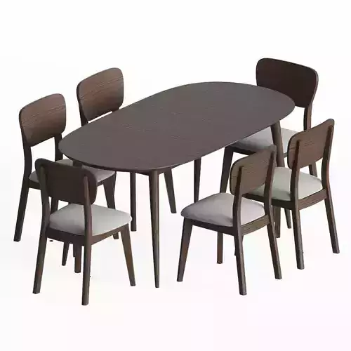 Dining Set 12 3D model