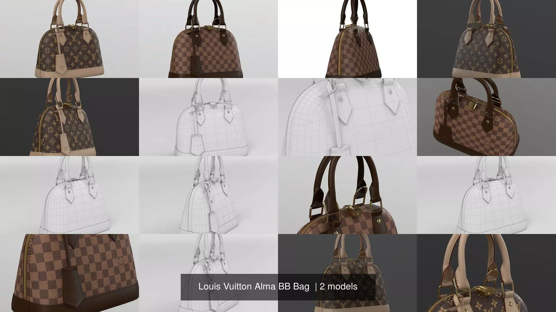 Louis Vuitton Alma BB Bag  3D Model Collection_1