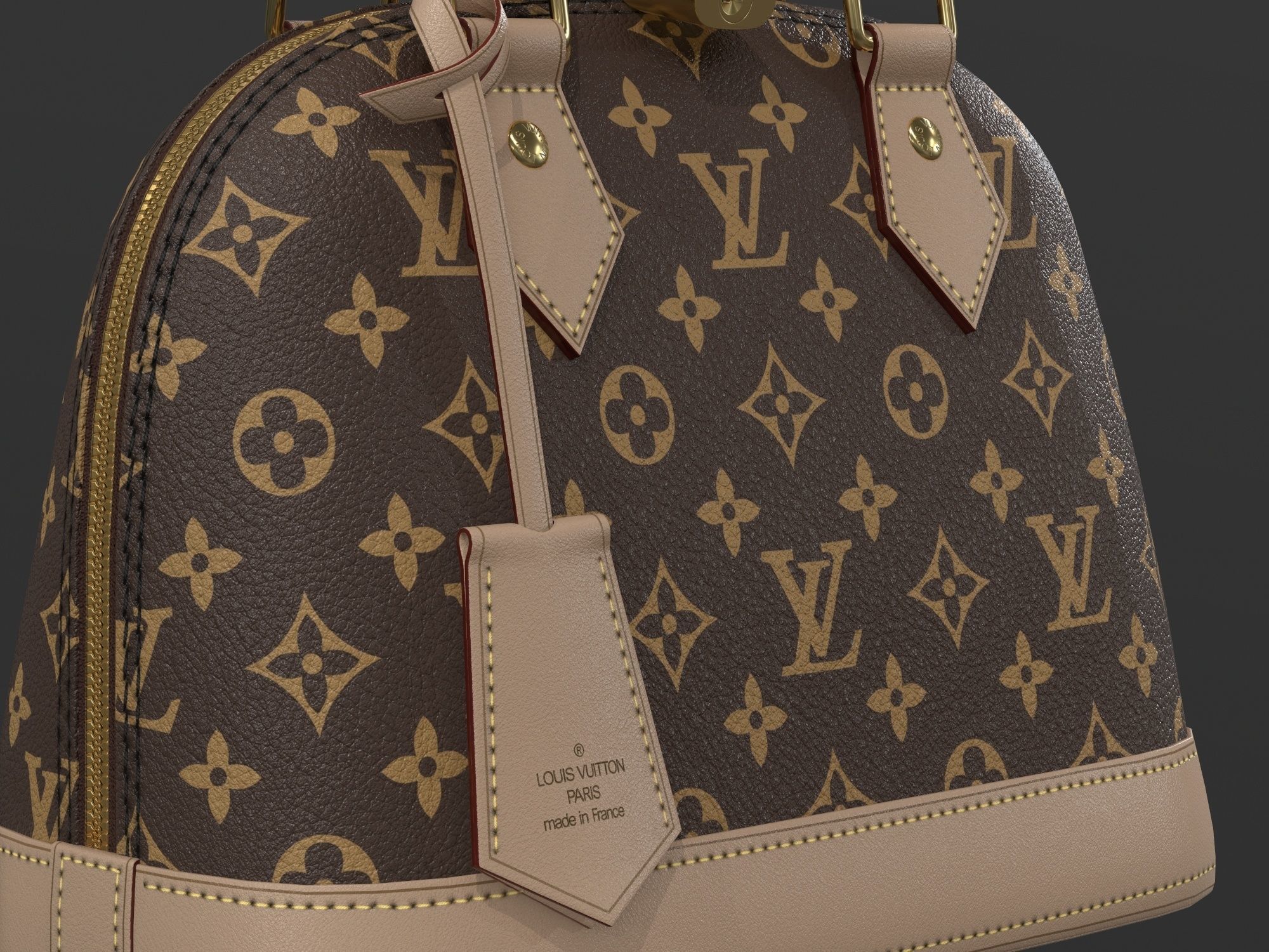 Louis Vuitton Alma BB Bag  3D Model Collection_5