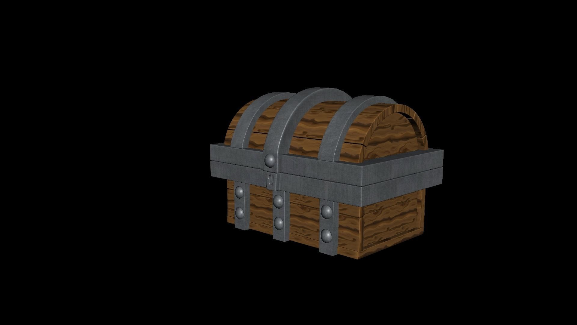 Cartoon chest Low-poly 3D model_1