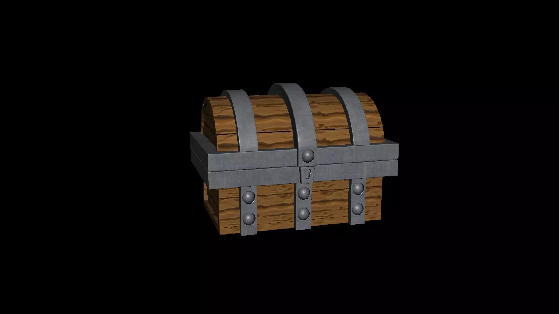 Cartoon chest Low-poly 3D model_0