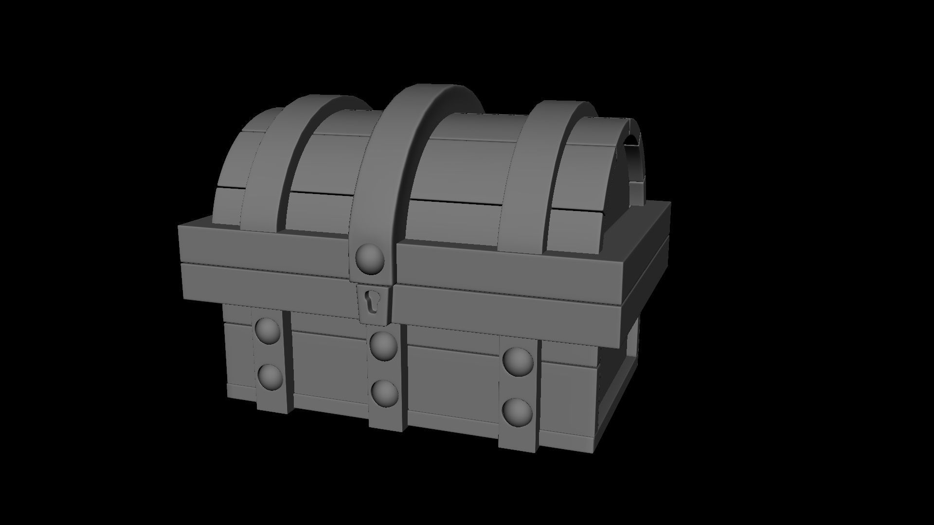 Cartoon chest Low-poly 3D model_2