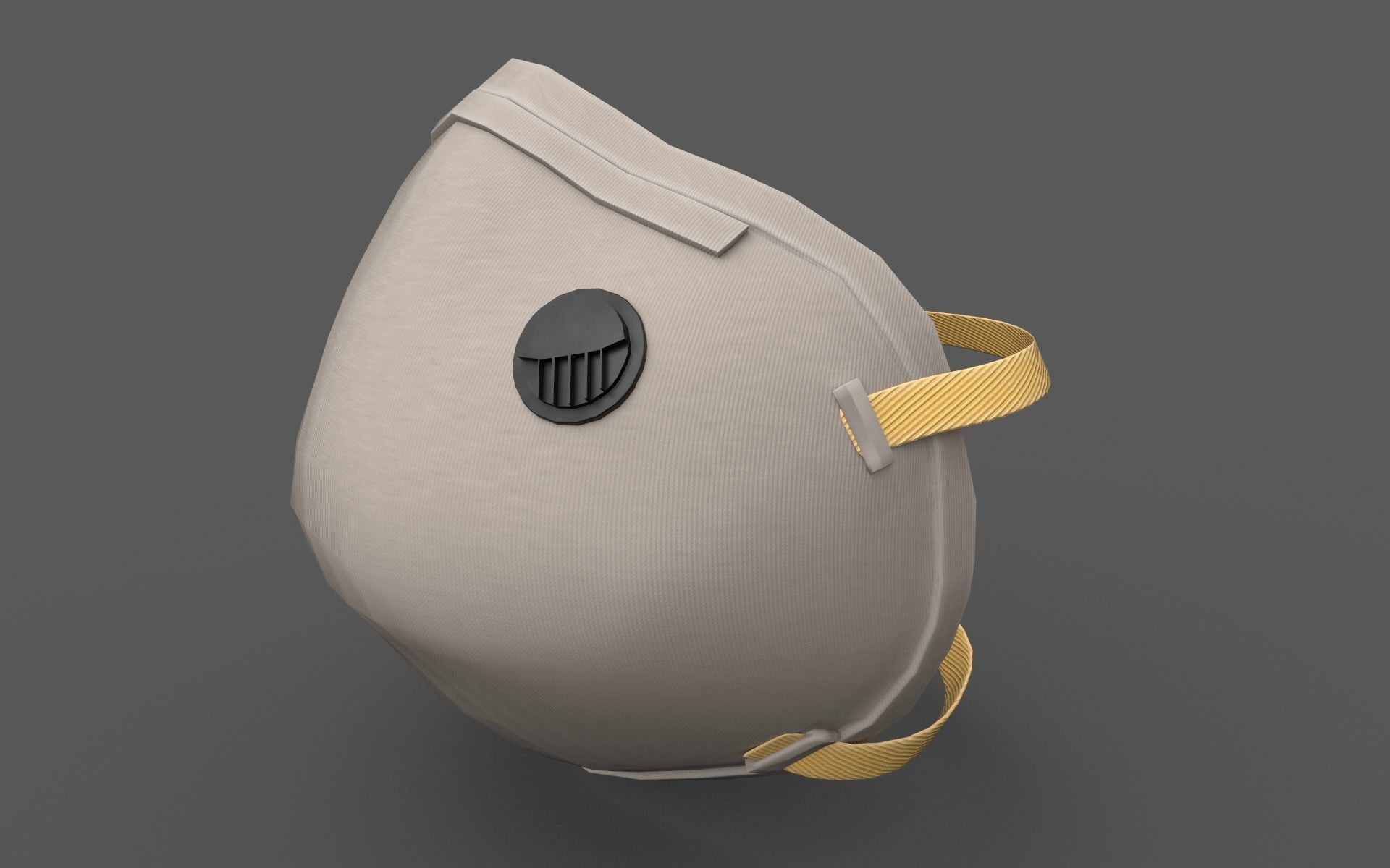 N95 Mask Low-poly 3D model_1
