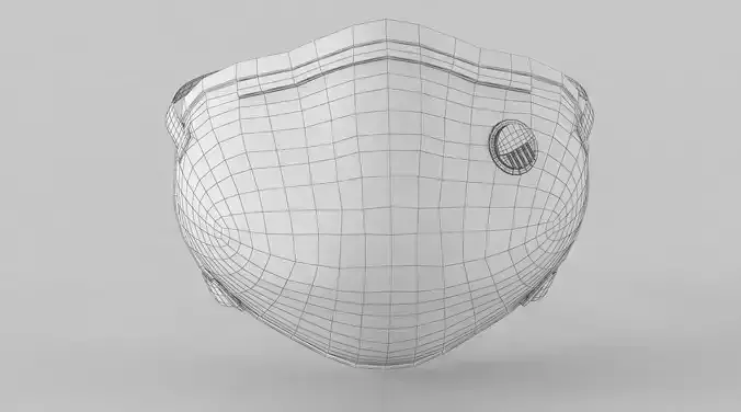 N95 Mask Low-poly 3D model