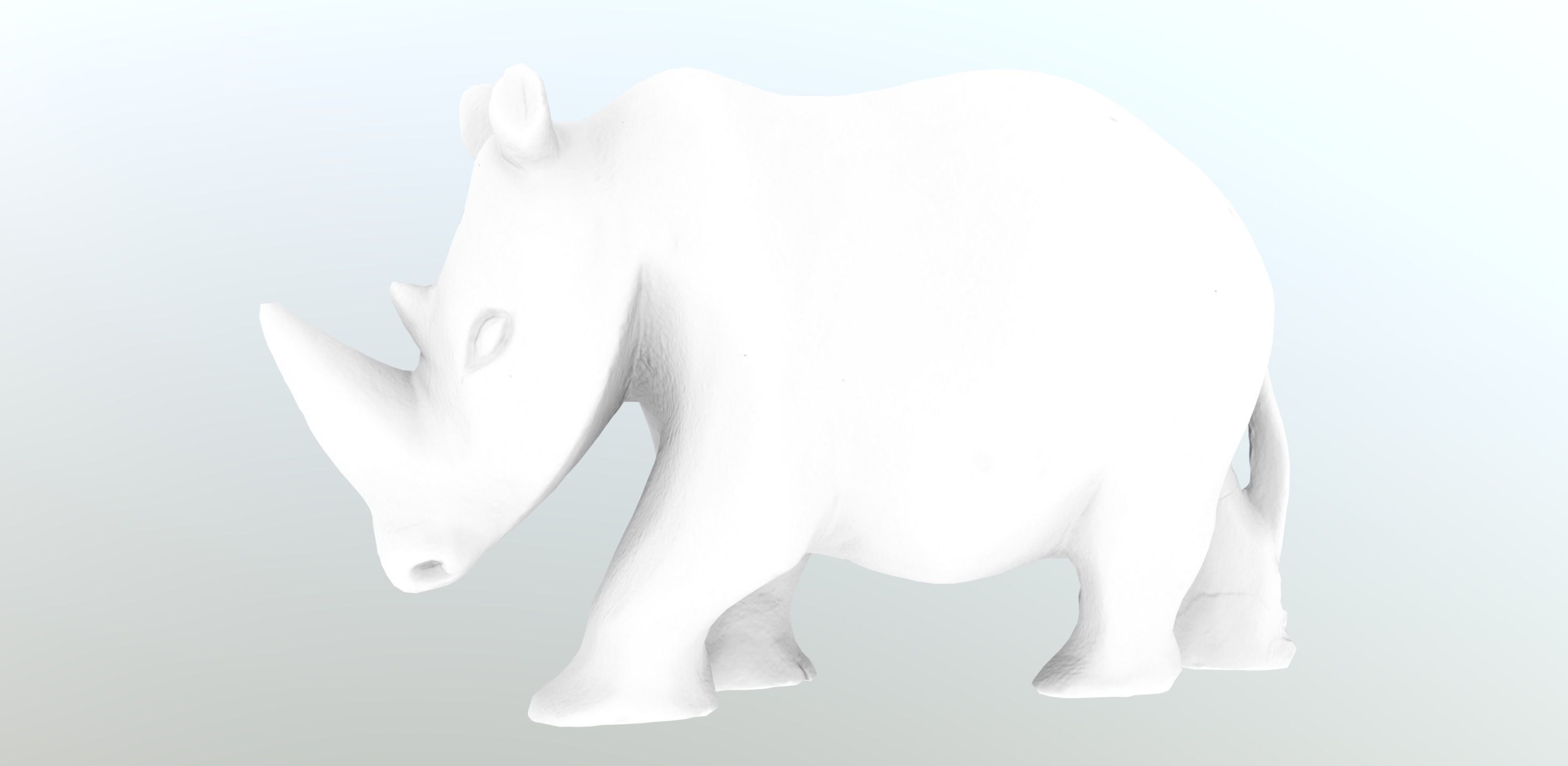 Hippo Stone Figure Low-poly 3D model_5
