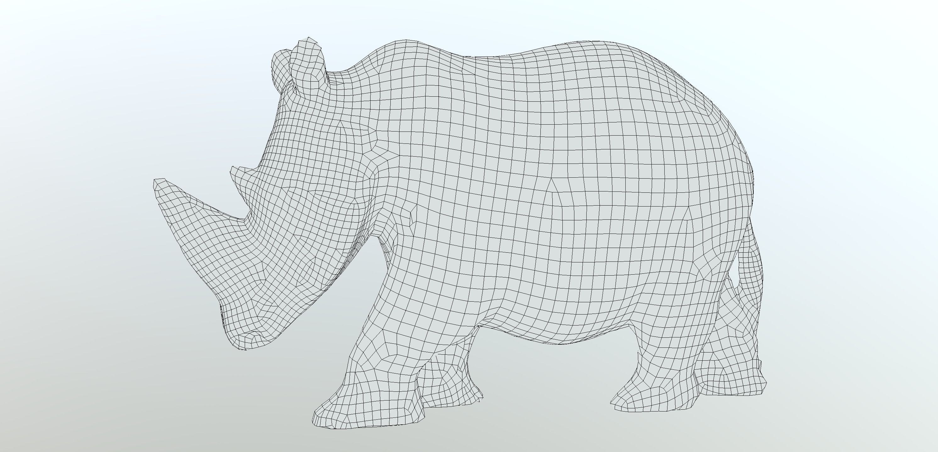 Hippo Stone Figure Low-poly 3D model_8