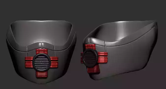 gas mask scifi high poly sculpt ver7 3d printable 3D model