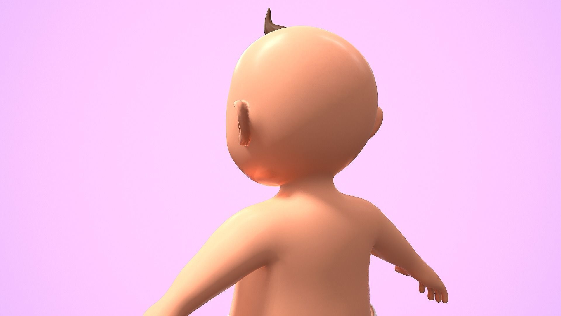 cartoon baby Low-poly 3D model_11