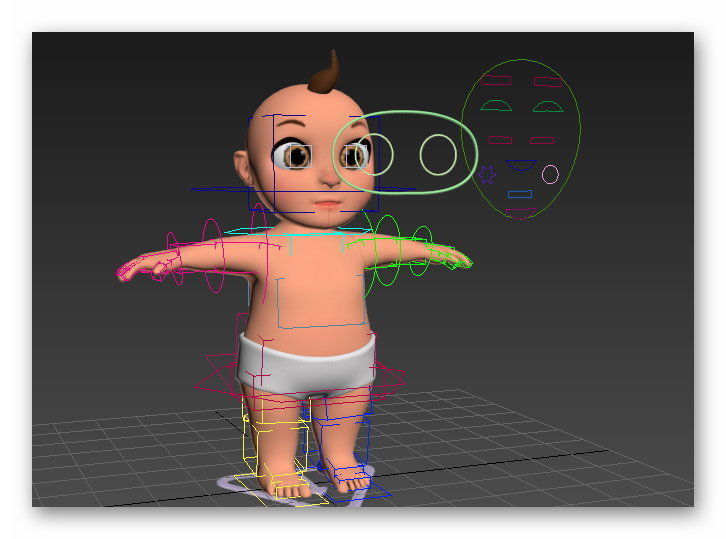 cartoon baby Low-poly 3D model_15