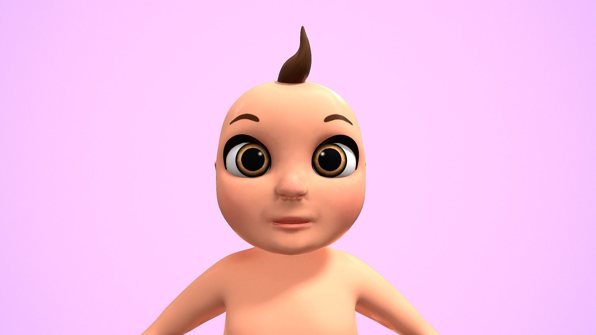 cartoon baby Low-poly 3D model_8