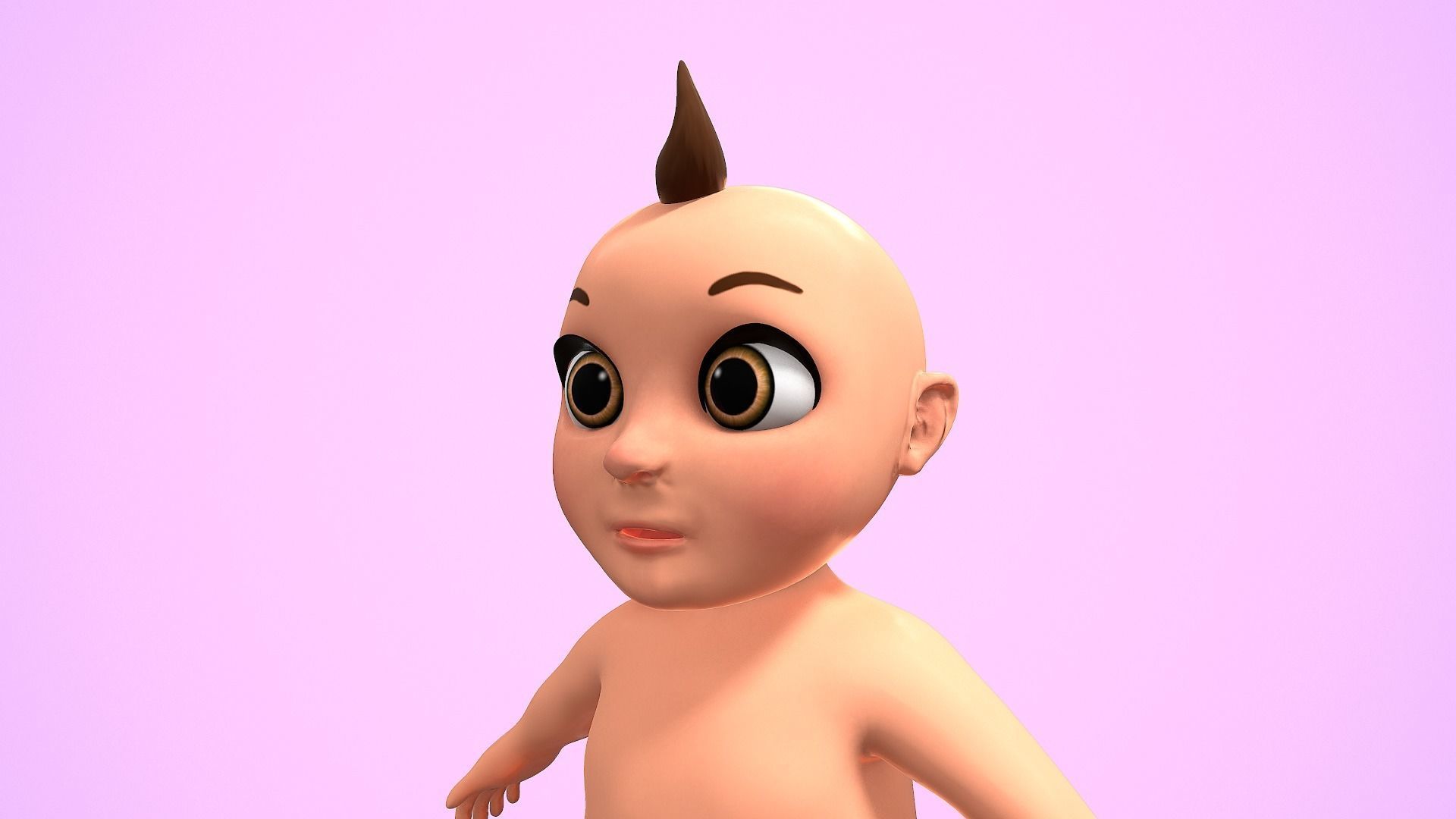 cartoon baby Low-poly 3D model_9