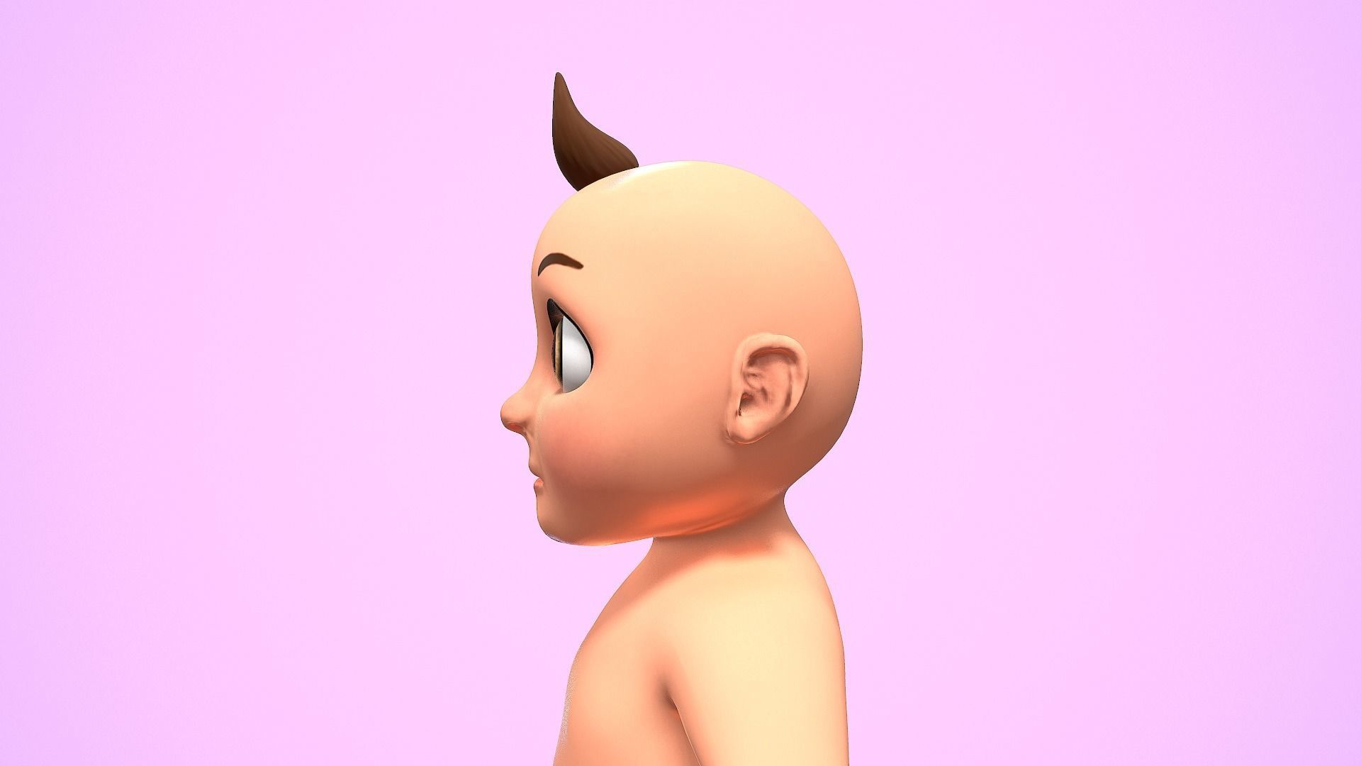 cartoon baby Low-poly 3D model_10