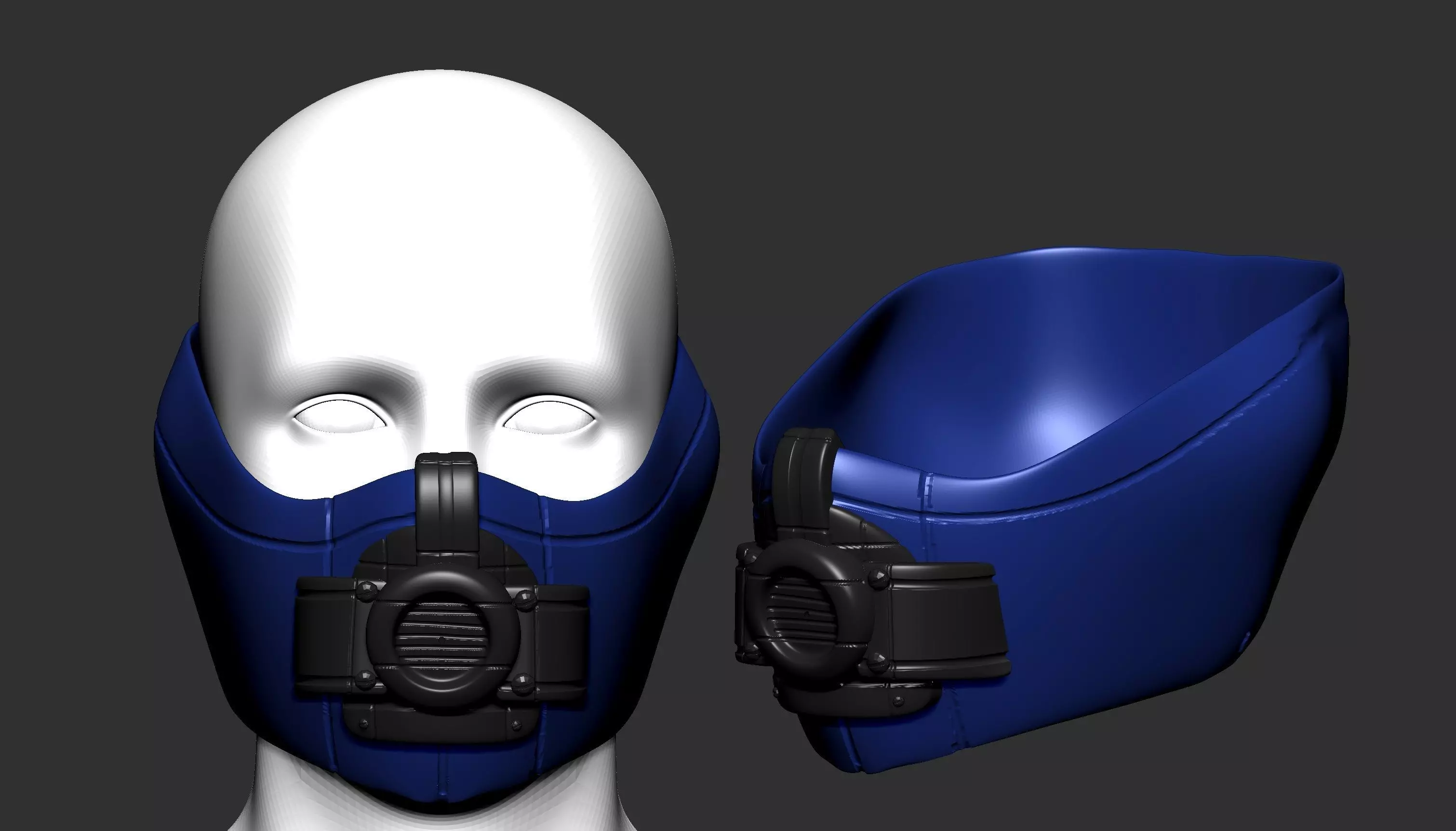 gas mask helmet scifi ver 3 sculpt 3d printable  3D model_0