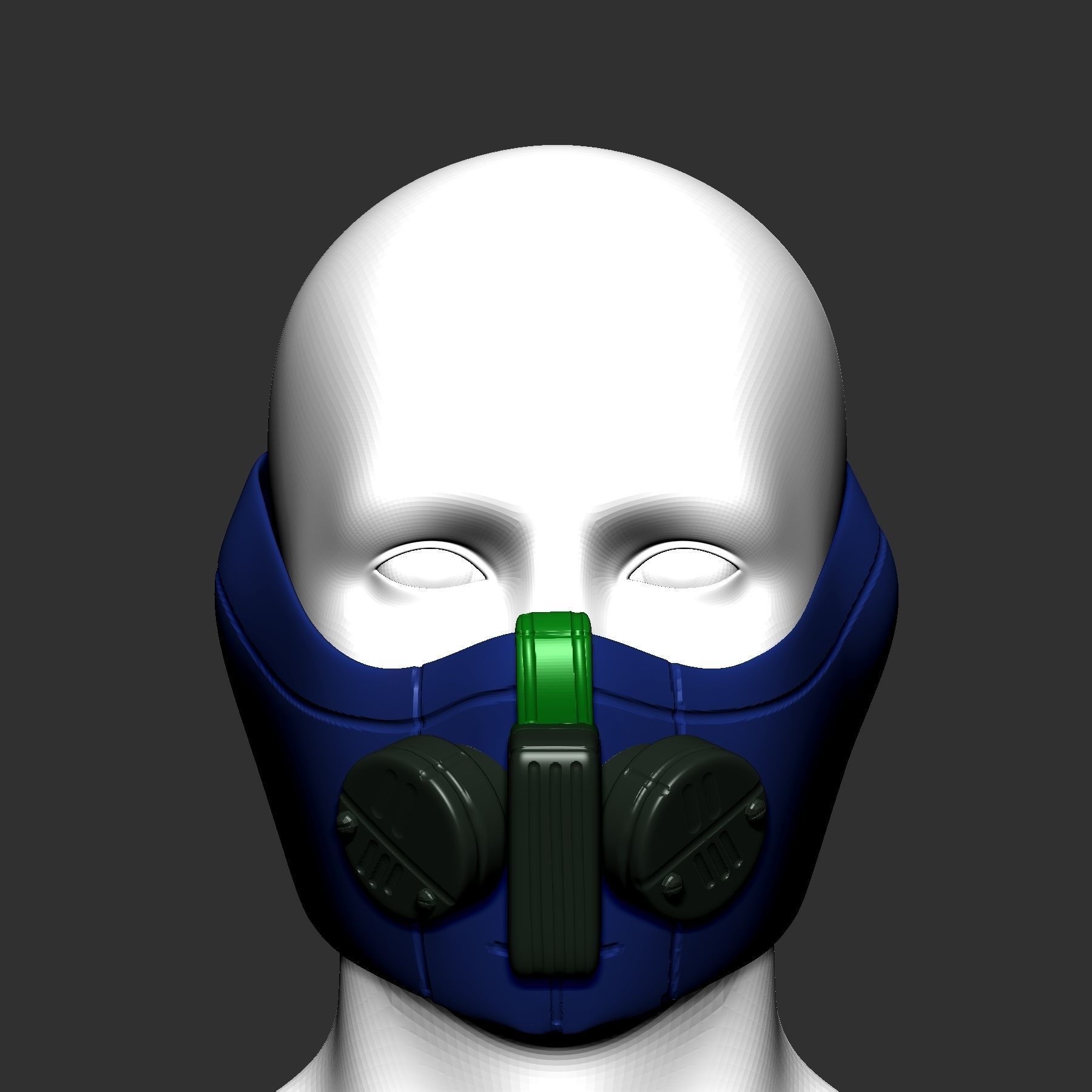 gas mask helmet scifi high poly  3d printable  3D model_1