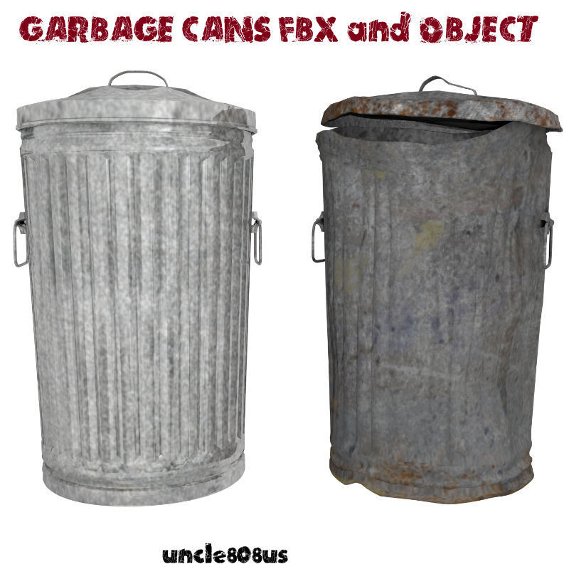 Garbage Cans fbx and Object 3D model_1