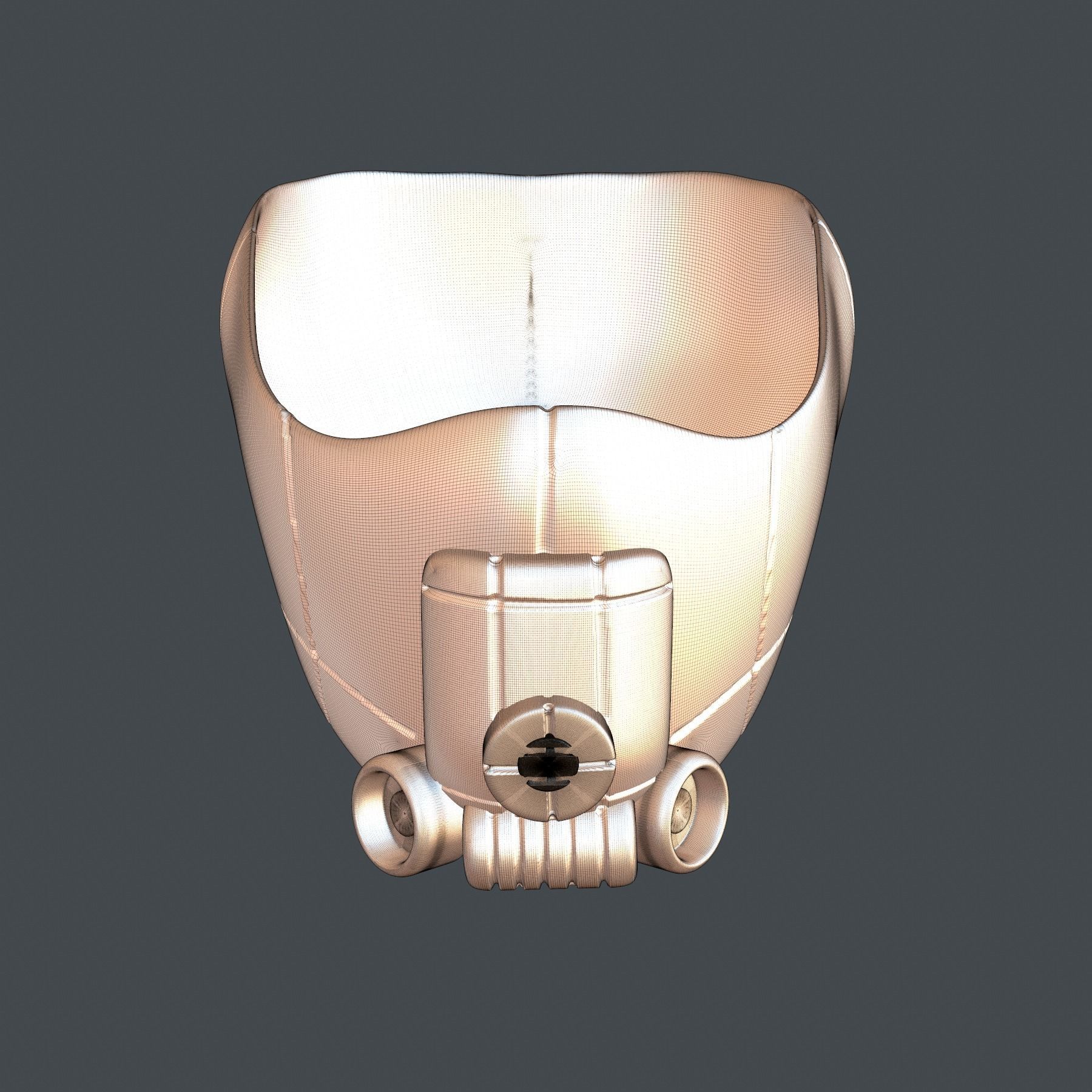 gas mask helmet scifi high poly sculpt ver4 3d printable 3D model_7