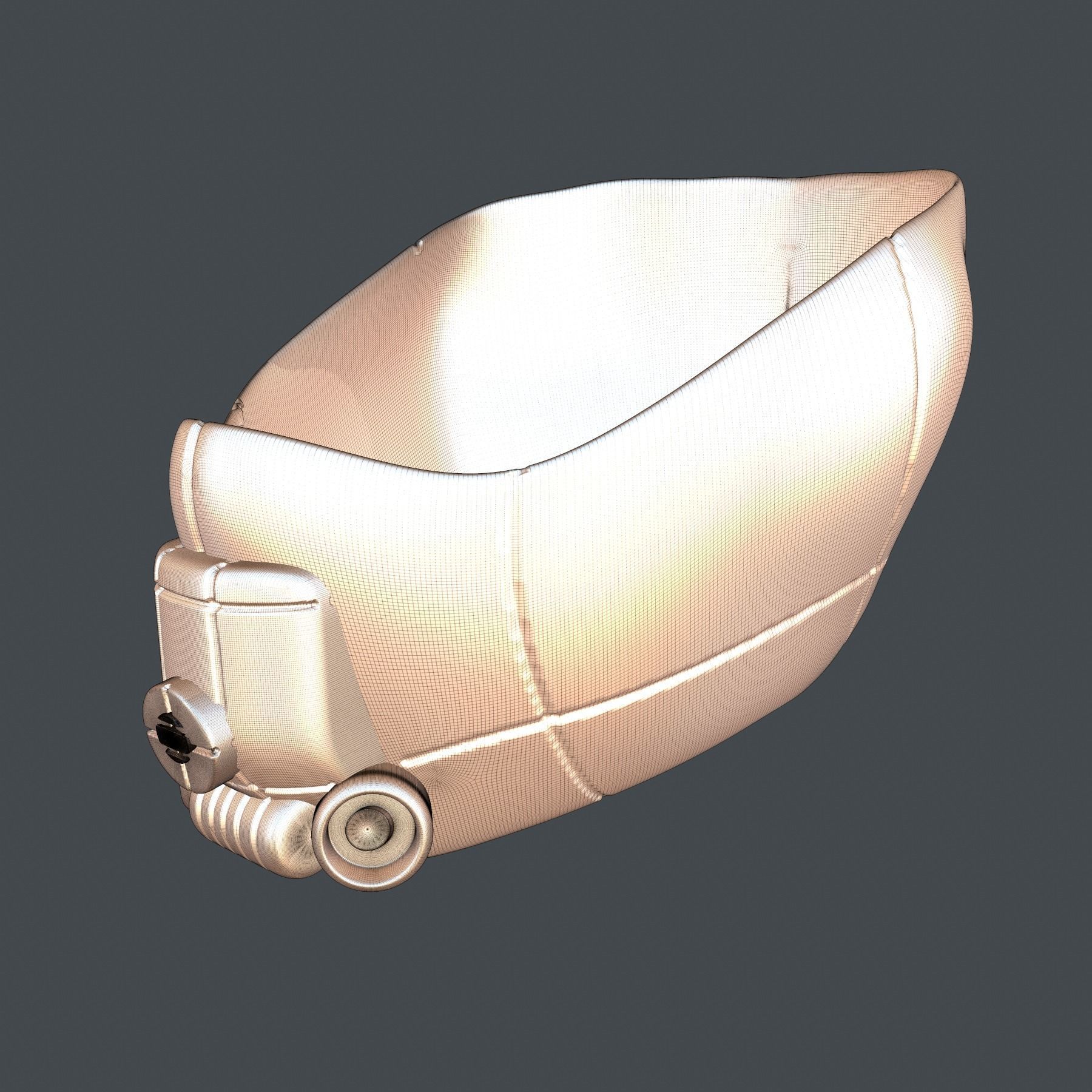 gas mask helmet scifi high poly sculpt ver4 3d printable 3D model_8
