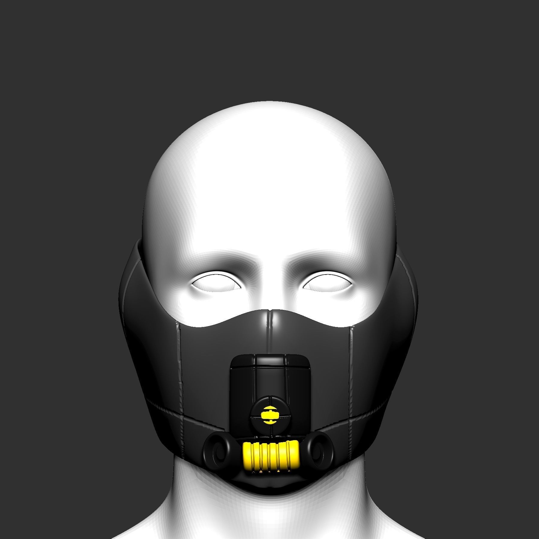 gas mask helmet scifi high poly sculpt ver4 3d printable 3D model_1