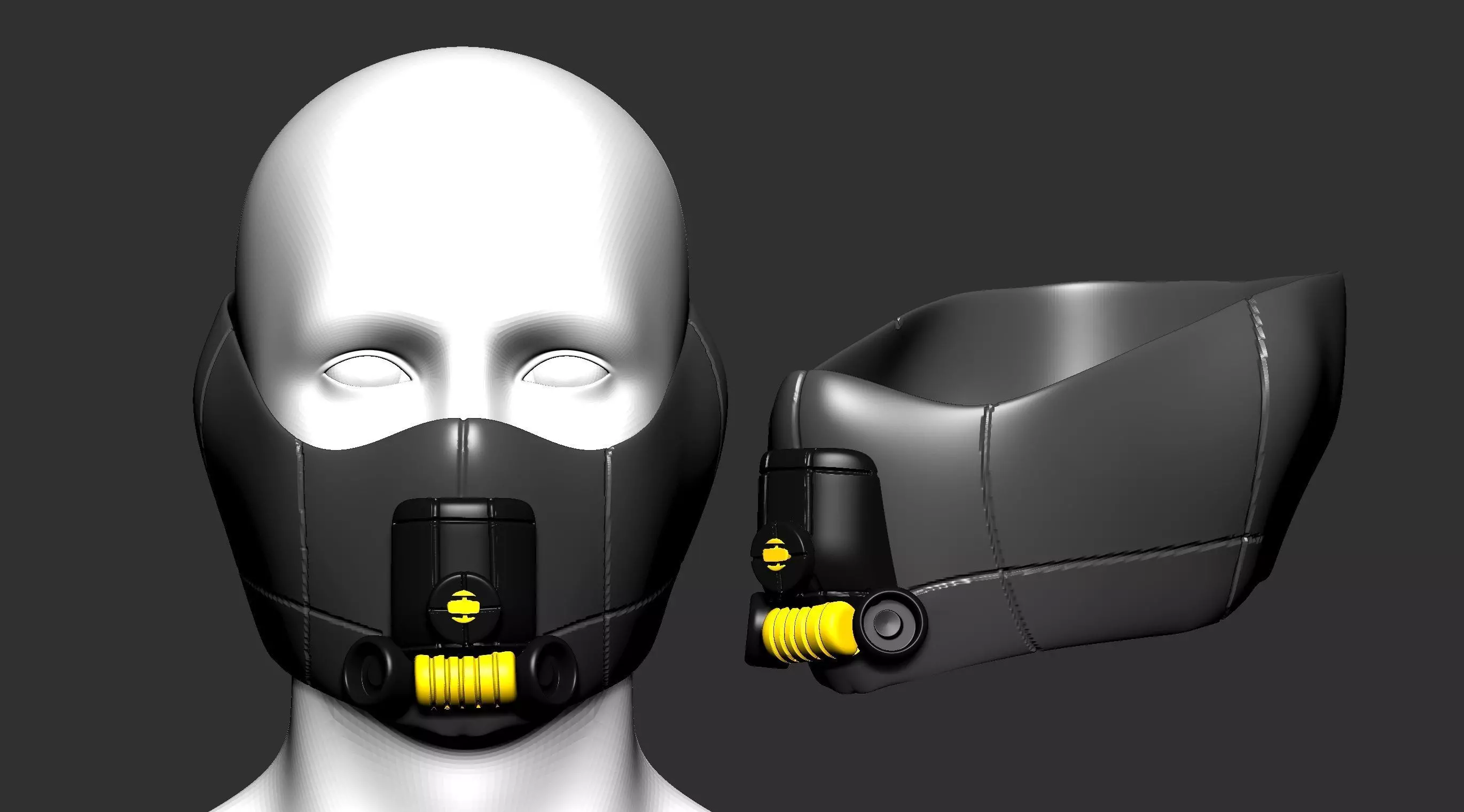 gas mask helmet scifi high poly sculpt ver4 3d printable 3D model_0